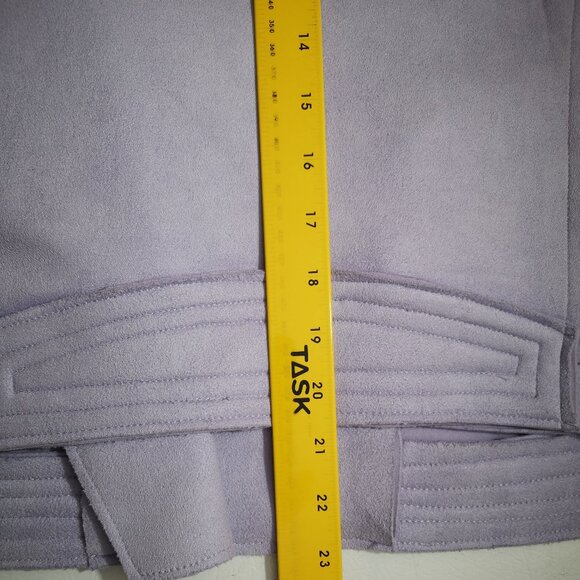 Amanda Green Ladies Size Large Off Set Zip Closure Lilac Bomber Jacket - Picture 13 of 13